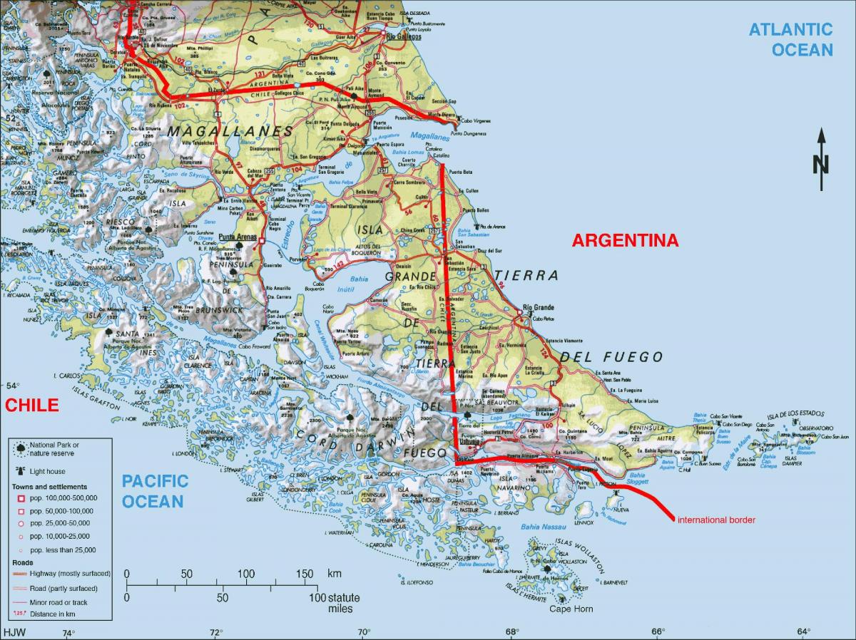 جنوب شيلي خريطة