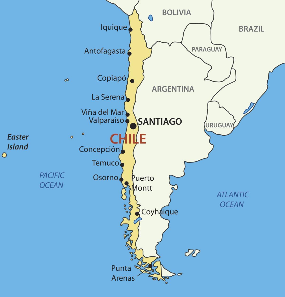 خريطة البلد في شيلي