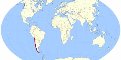 خريطة العالم تظهر شيلي