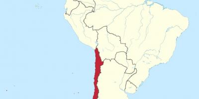 شيلي في أمريكا الجنوبية خريطة